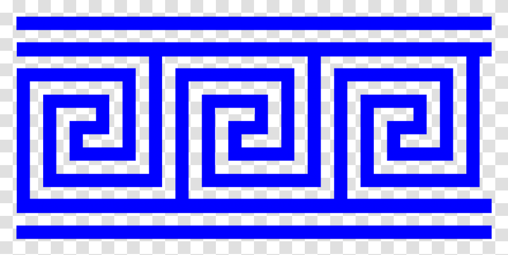 Blue Border Greek Key Pattern Repeating Square Greek Pattern, Maze, Labyrinth Transparent Png