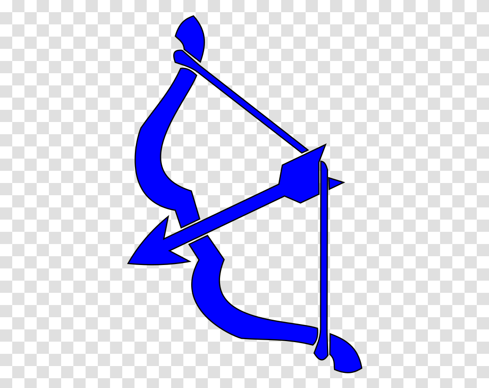Blue Bow N Arrow Svg Vector Clip Art Svg Small Bow And Arrow, Symbol, Emblem, Triangle Transparent Png