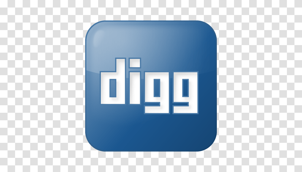 Blue Box Digg Social Icon, Label, Sticker, Mailbox Transparent Png