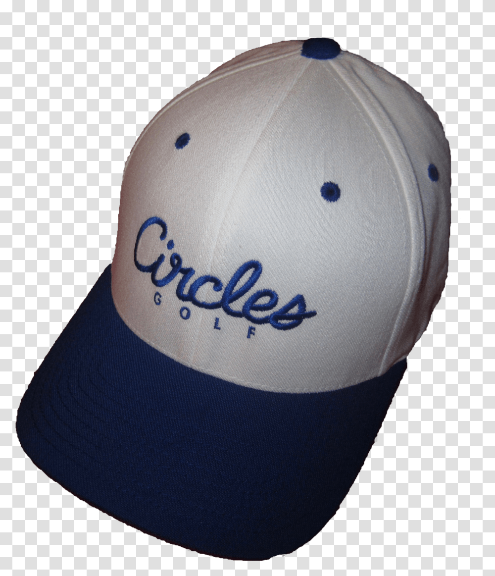 Blue Brim On White Circles Text Flexfit Hat Baseball Cap, Apparel Transparent Png