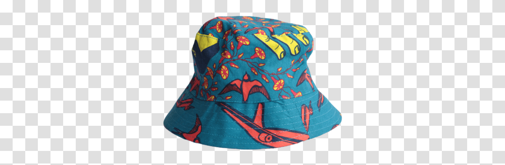 Blue Bucket Hat With Orange Planes Baseball Cap, Clothing, Apparel, Sun Hat, Diaper Transparent Png