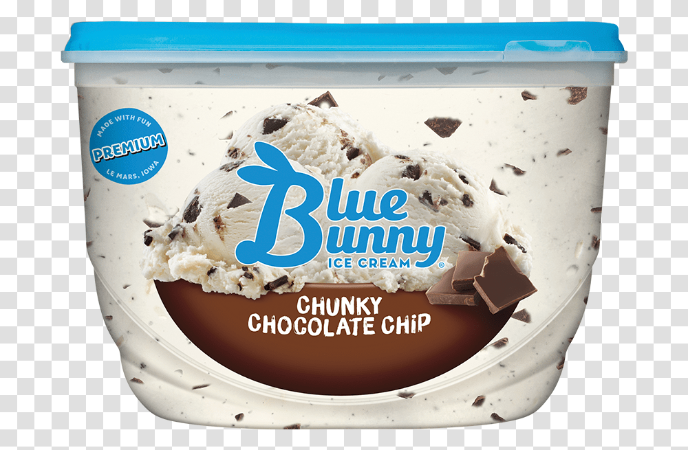 Blue Bunny Chocolate Chip Ice Cream Download Blue Bunny Cherry Chocolate Chunk, Dessert, Food, Creme, Icing Transparent Png