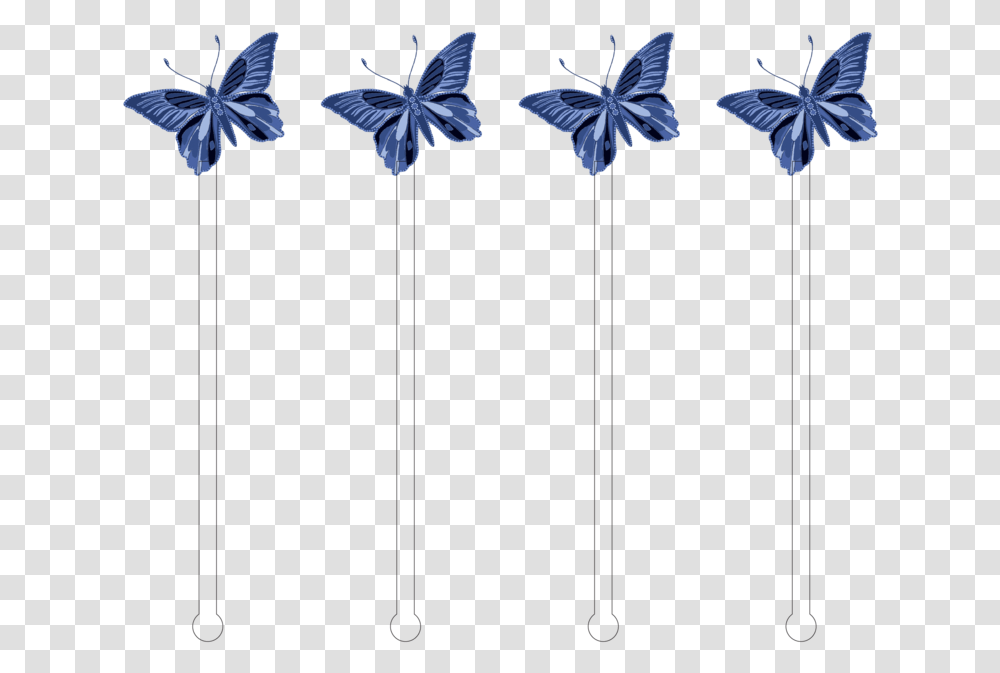Blue Butterfly Acrylic Stir Sticks Adonis Blue, Wand, Hair Slide, Pin, Bow Transparent Png