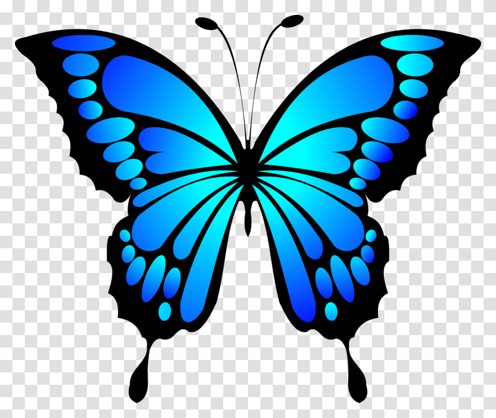 Blue Butterfly Clipart 1 Image Butterfly Clip Art Blue, Graphics, Pattern, Ornament, Floral Design Transparent Png