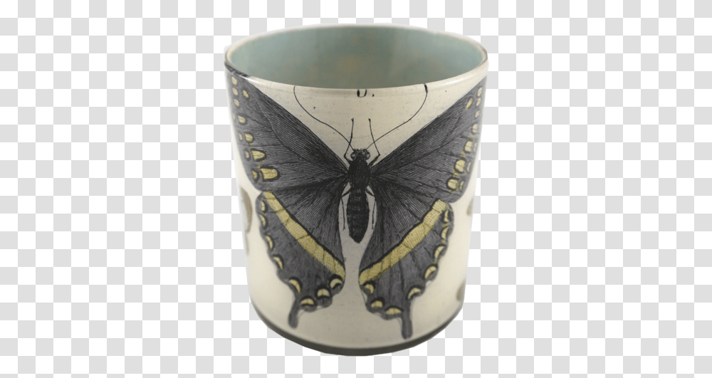 Blue Butterfly Papilio Machaon, Glass, Lampshade, Goblet, Beverage Transparent Png