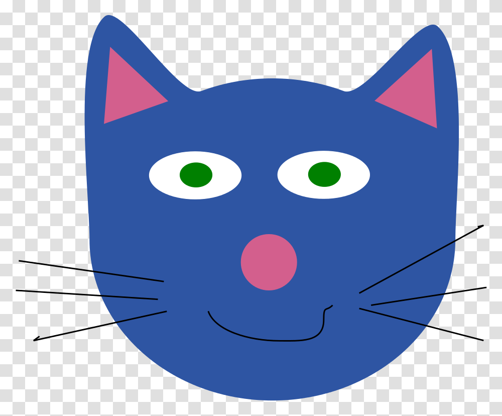 Blue Cat Face Clipart, Pet, Mammal, Animal Transparent Png