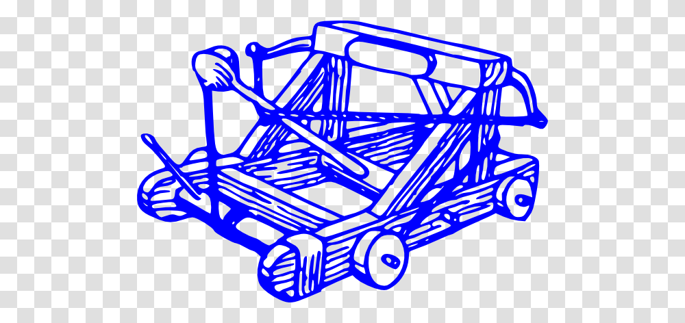 Blue Catapult Clip Art, Kart, Vehicle, Transportation, Lawn Mower Transparent Png