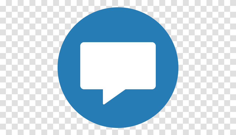 Blue Chat Chatting Circle Comment Message Logo, Text, Symbol, Label, Sign Transparent Png