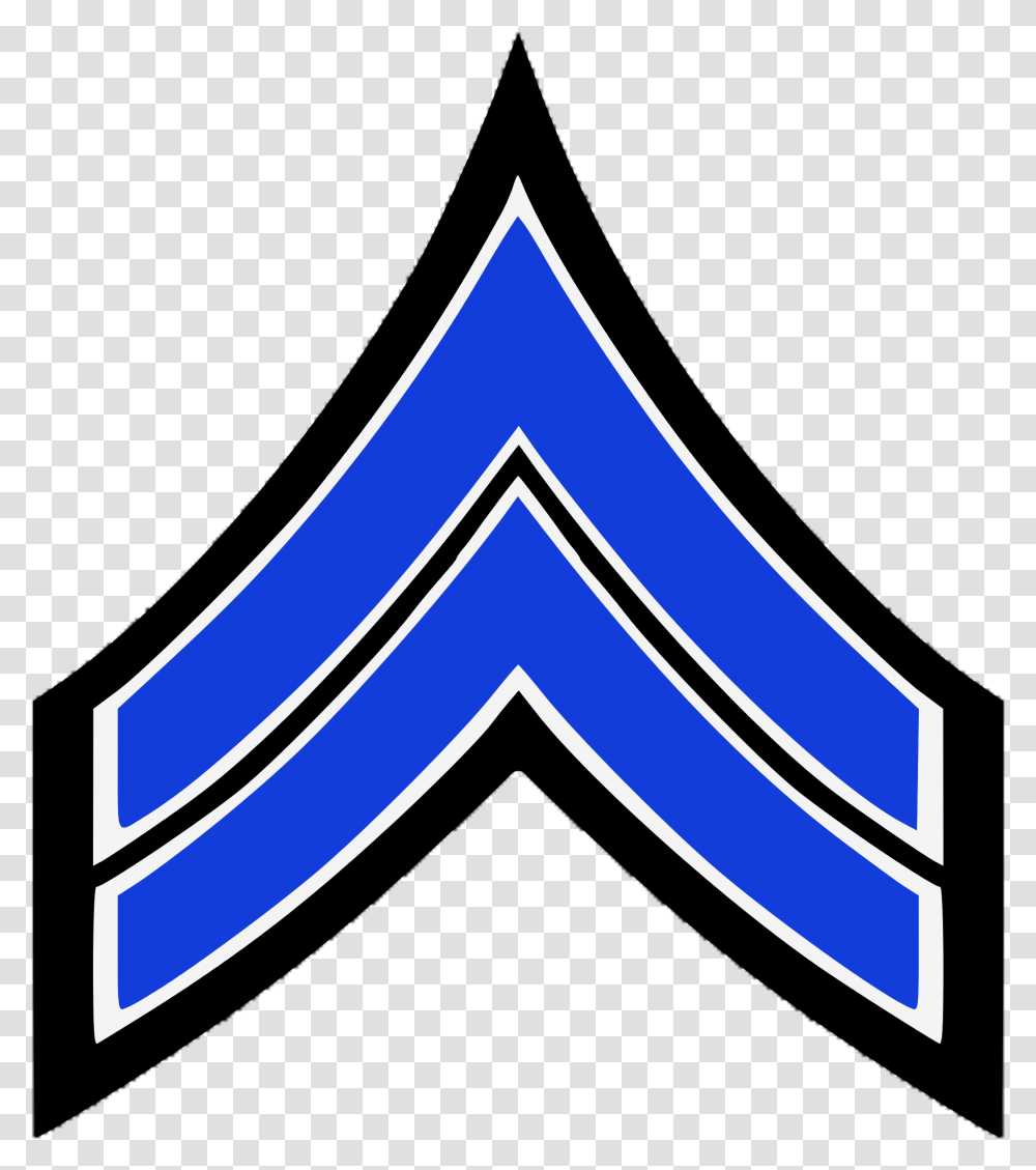 Blue Chevron Corporal Rank Police Sergeant Stripes, Triangle, Logo, Trademark Transparent Png
