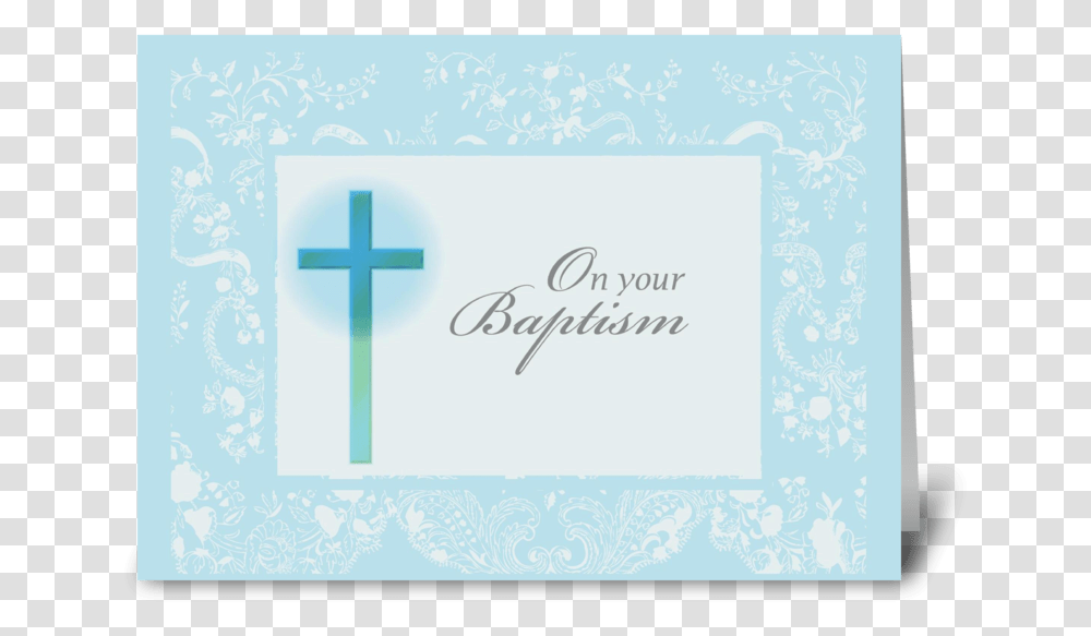 Blue Christening Card Lace Greeting Card Baptism Certificate, Cross Transparent Png
