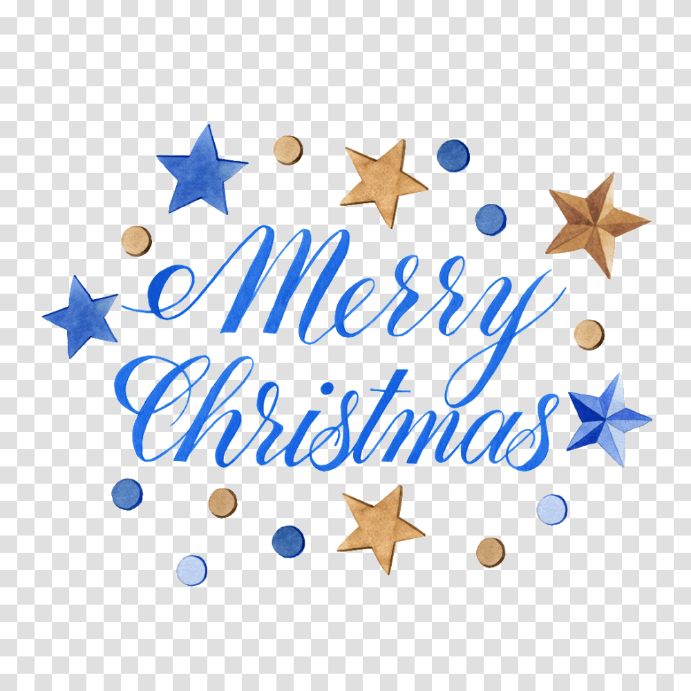 Blue Christmas English Word Art Free, Star Symbol Transparent Png