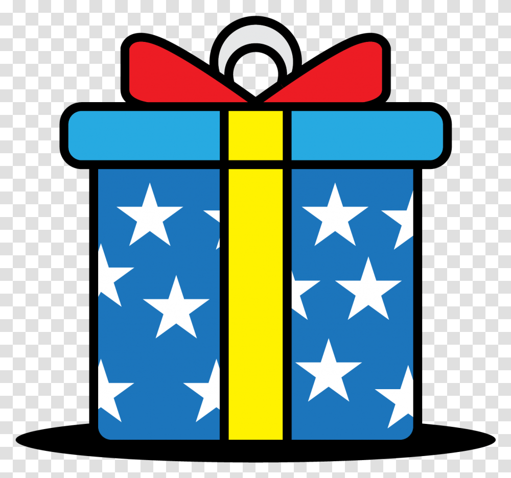 Blue Christmas Gift Icon Usa, First Aid, Symbol, Flag, Star Symbol Transparent Png