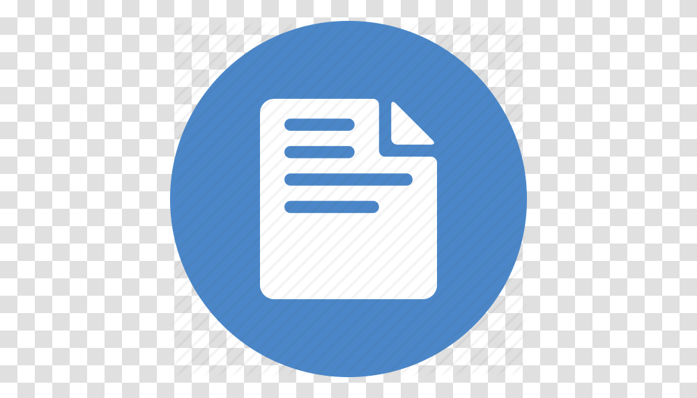 Blue Circle Document File Form Note Report Icon, Bag, Road Sign Transparent Png