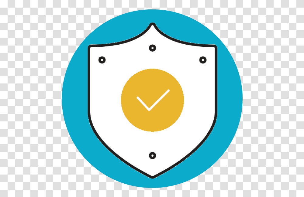 Blue Circle Icon With White Shield In Center With Yellow Circle, Armor, Disk Transparent Png