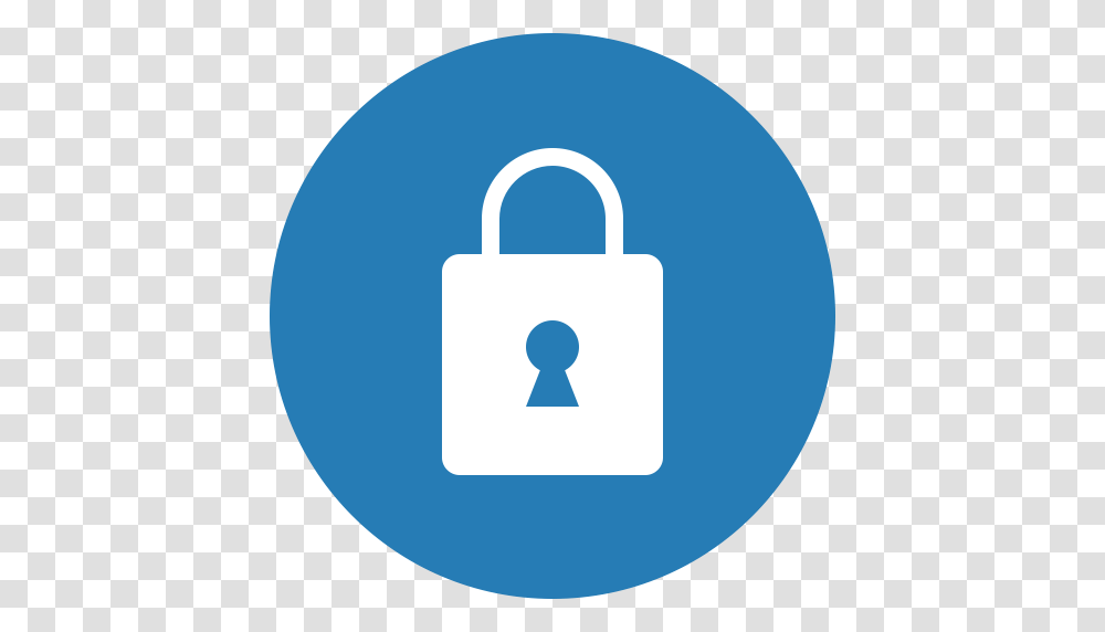 Blue Circle Lock Privacy Safe Secure Security Icon Transparent Png