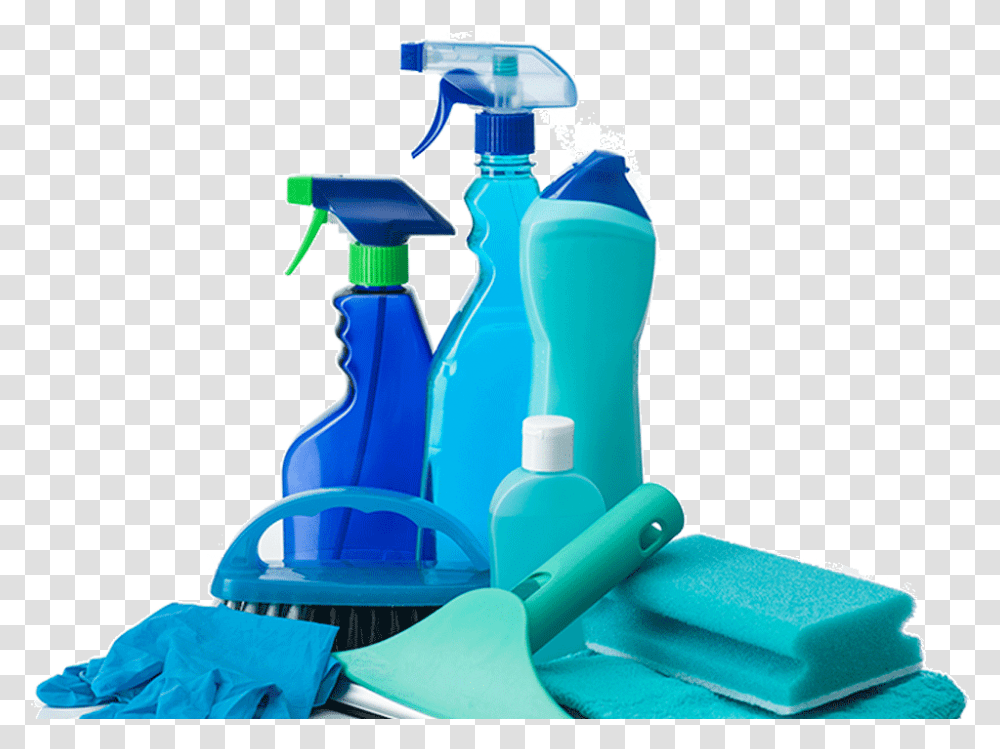 Blue Cleaning Supplies Blue Cleaning Tools, Bottle, Plastic, Toy, Tin Transparent Png