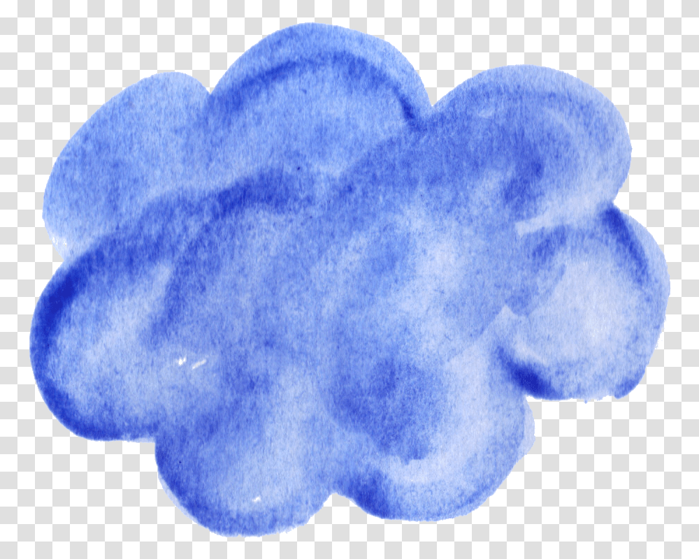 Blue Cloud Blue Watercolor Cloud, Heart, Rug Transparent Png