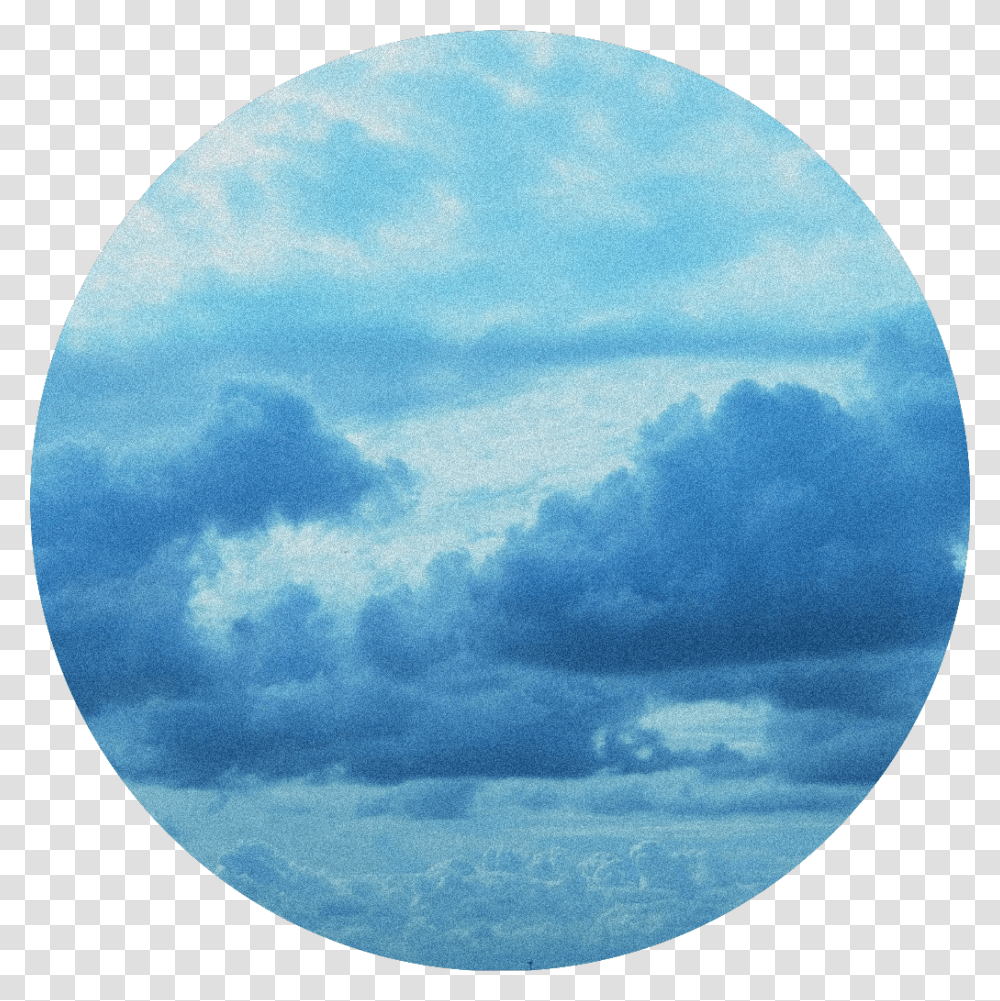 Blue Clouds Aesthetic Circle Background Sky Nature Circle, Moon, Outer Space, Night, Astronomy Transparent Png