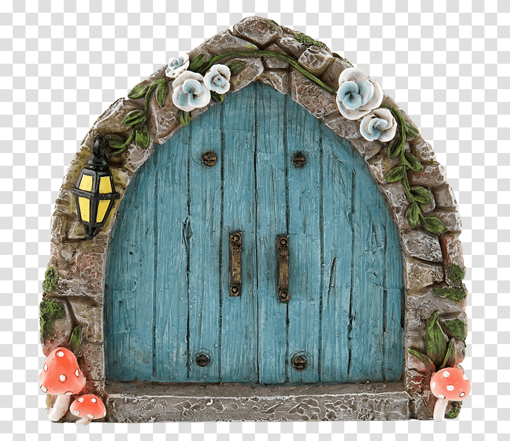 Blue Cobblestone Fairy Door Home Door, Building, Architecture, Outdoors, Plant Transparent Png