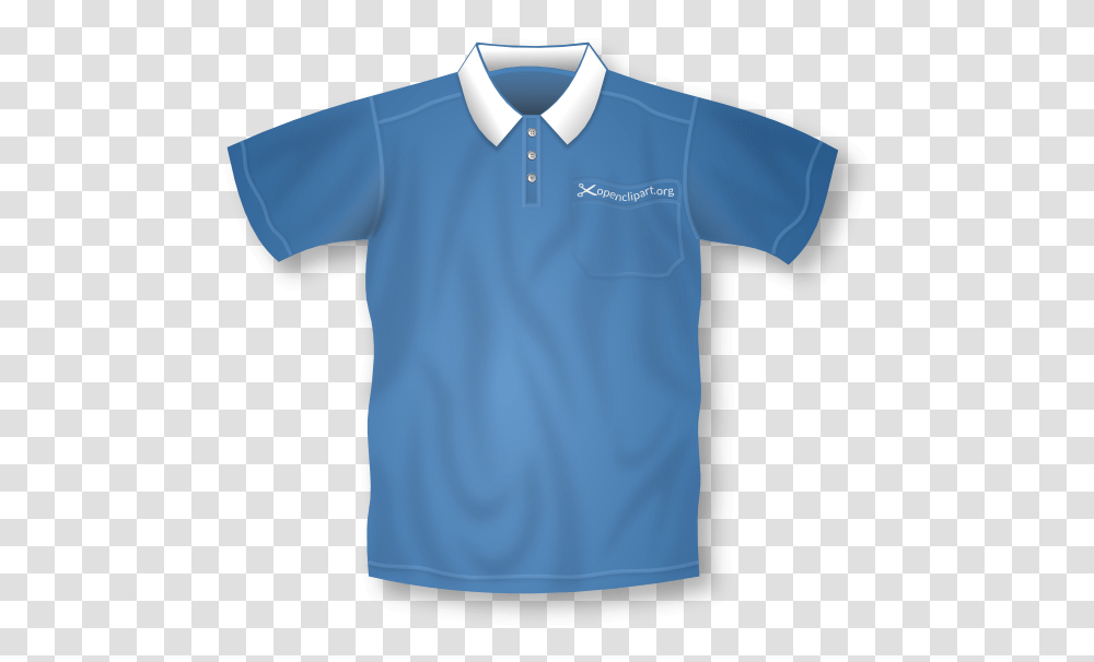 Blue Collared Short Sleeve Shirt Clip Art For Web, Apparel, T-Shirt, Polo Transparent Png