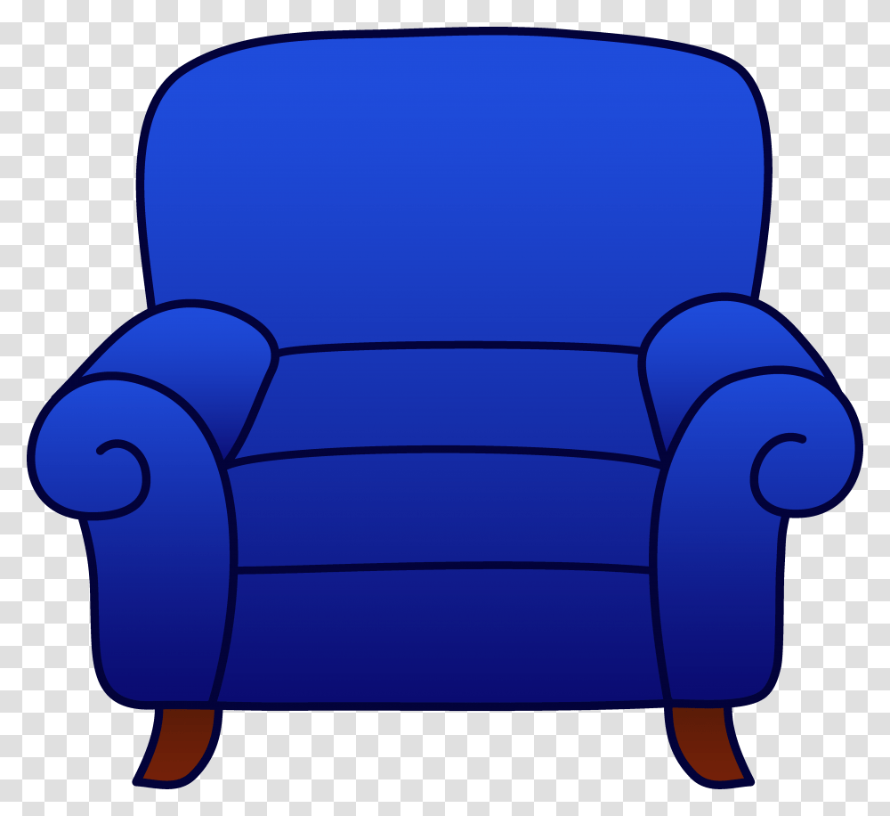 Blue Comfy Chair, Furniture, Armchair, Soccer Ball, Football Transparent Png