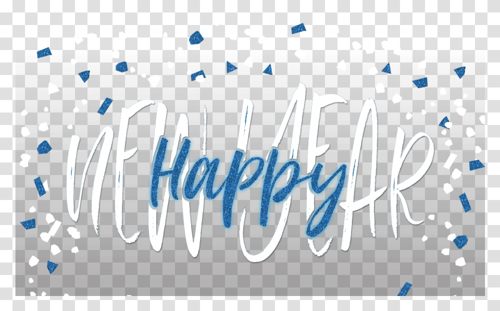 Blue Confetti Calligraphy, Paper, Handwriting Transparent Png