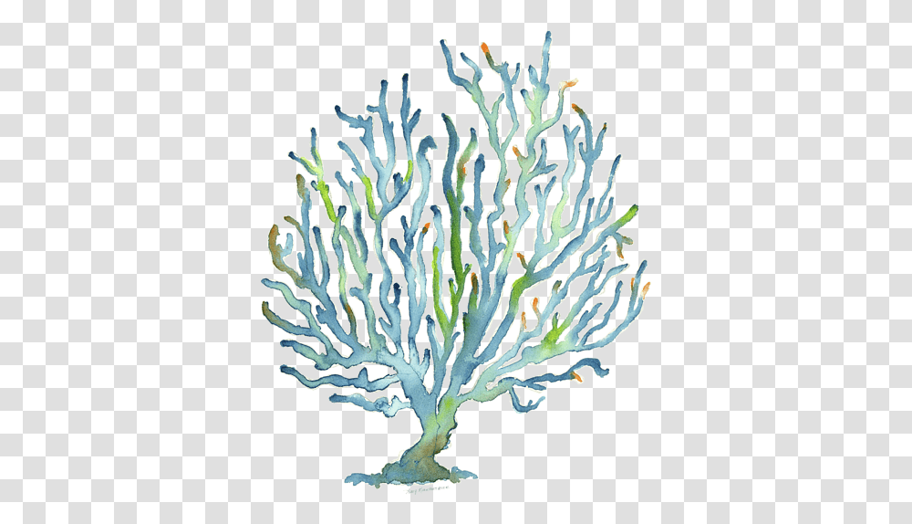 Blue Coral Round Beach Towel For Sale Watercolor Coral Painting, Sea, Outdoors, Nature, Ocean Transparent Png
