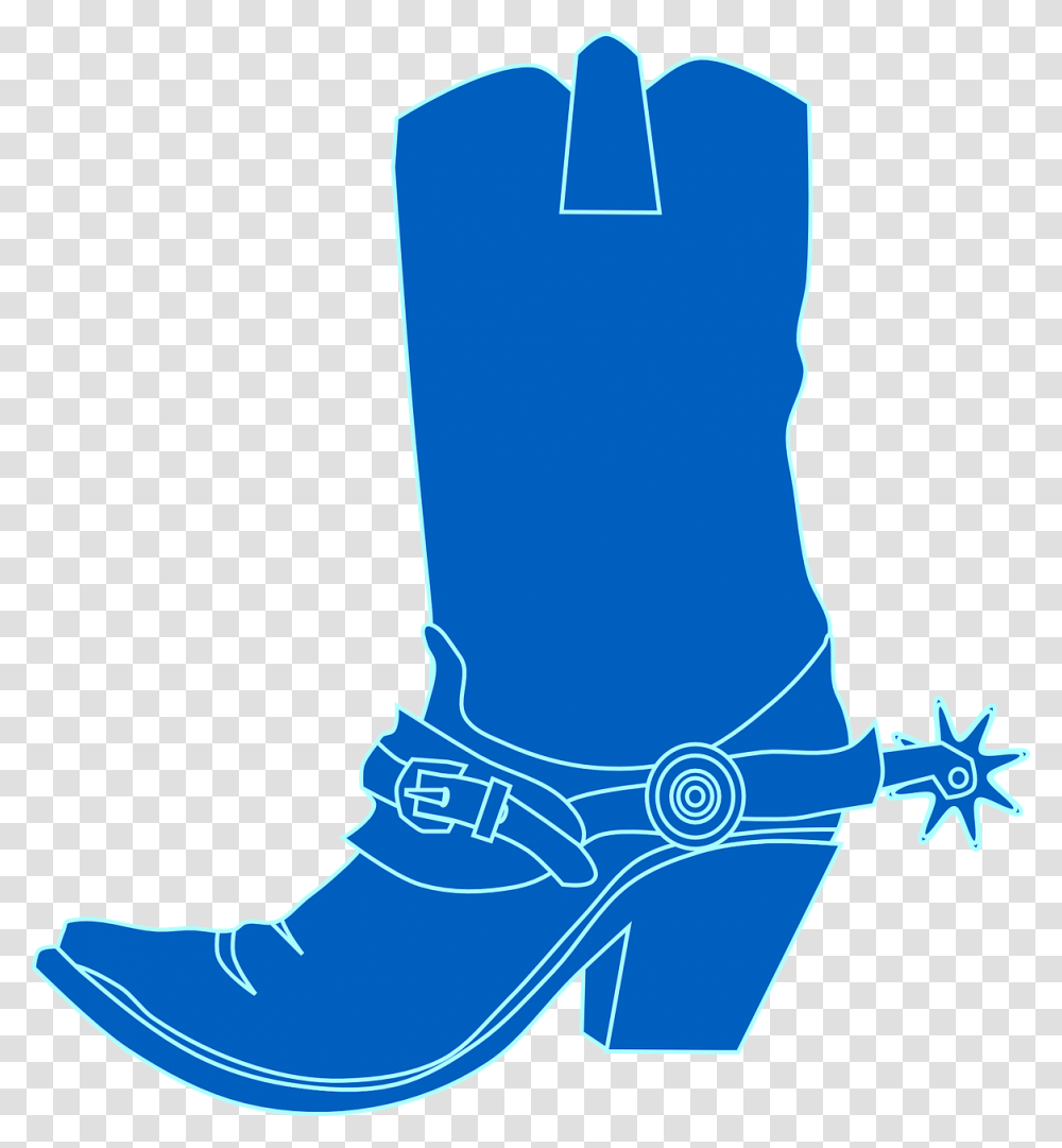 Blue Cowboy Boot Clipart, Apparel, Footwear Transparent Png