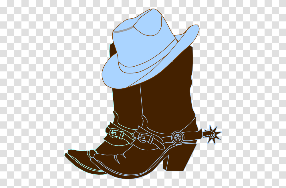 Blue Cowboy Boots Clipart, Apparel, Footwear, Hat Transparent Png