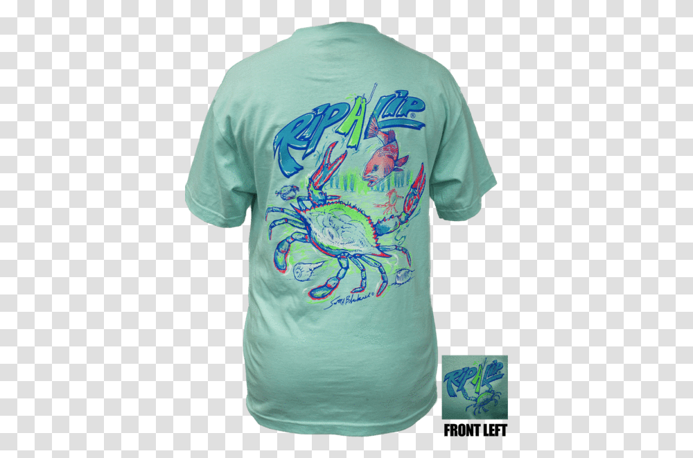 Blue Crab Active Shirt, Apparel, T-Shirt, Sleeve Transparent Png