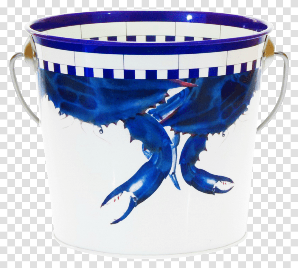 Blue Crab Pattern Ceramic, Bucket, Diaper, Bird, Animal Transparent Png