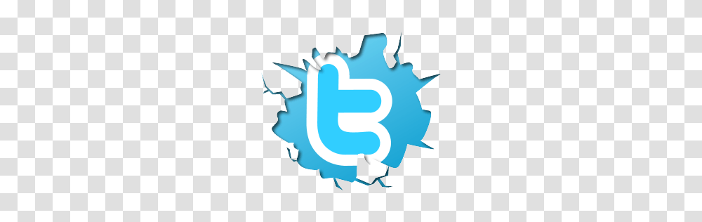 Blue Cracked Twitter Twitter Icon, Hand, Poster, Advertisement Transparent Png