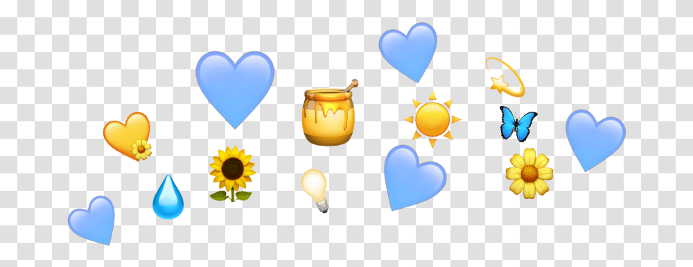 Blue Crown Crown Emoji Blue Yellow Heart Yellow Heart Crown, Lighting, Pottery Transparent Png
