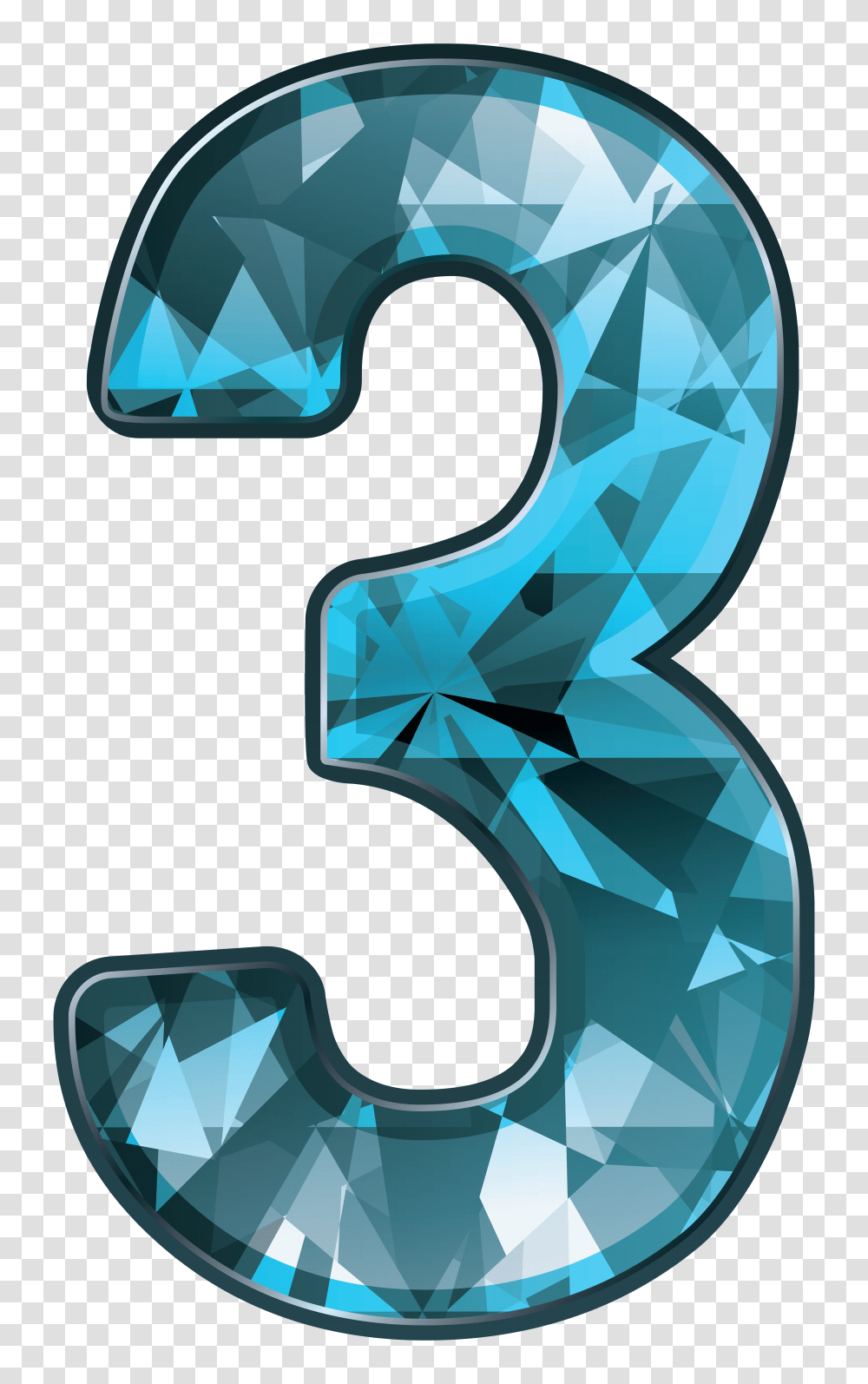 Blue Crystal Number Three Clipart Gallery, Recycling Symbol Transparent Png