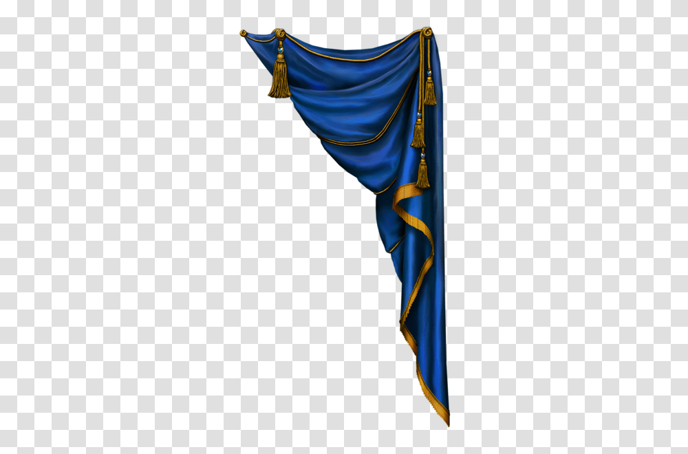 Blue Curtain, Silk, Person, Cloak Transparent Png