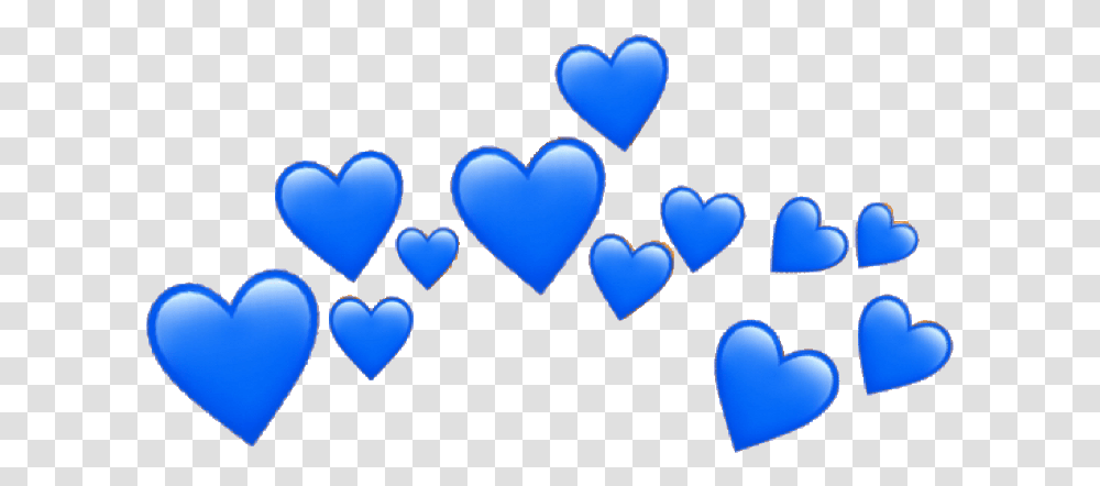 Blue Cute Aesthetic Blueaesthetic Heart Hearts Emoji Heart Crown, Cushion, Pillow, Dating, Suit Transparent Png