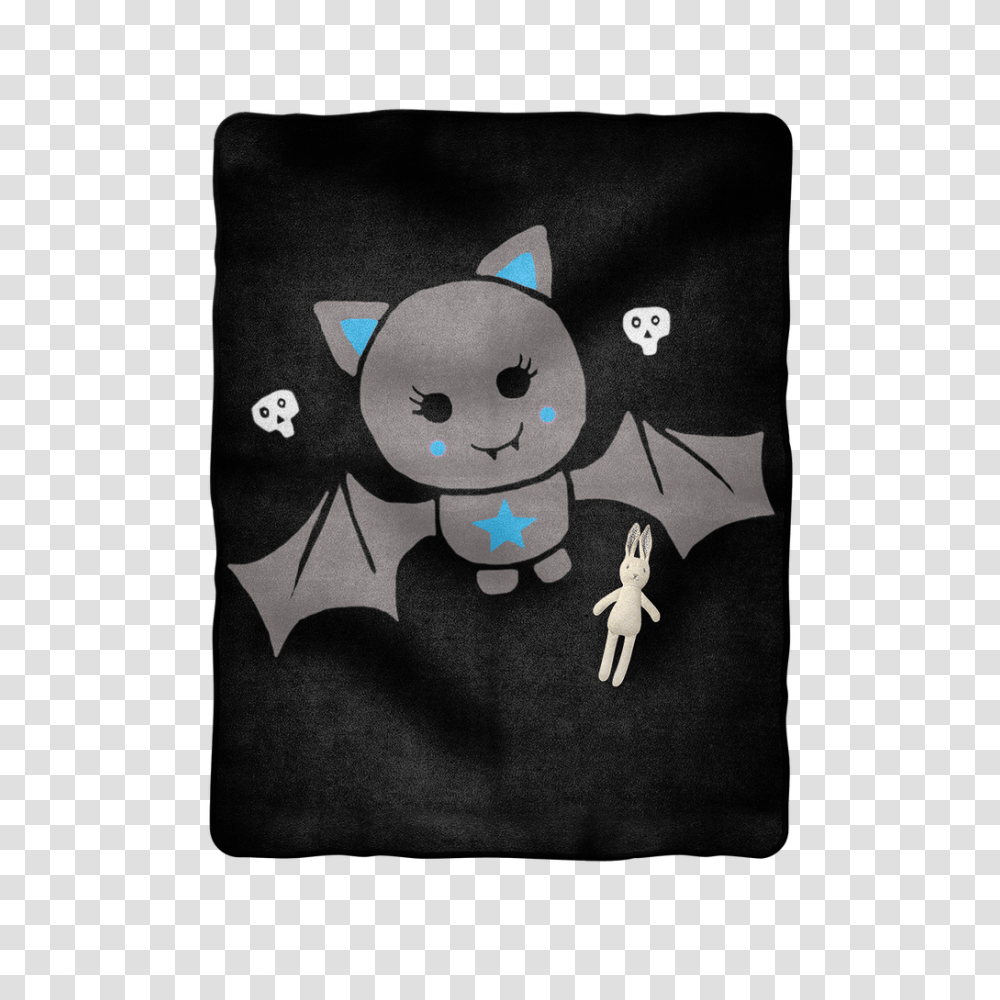 Blue Cute Bat On Black Baby Blanket Linens, Batman Logo Transparent Png