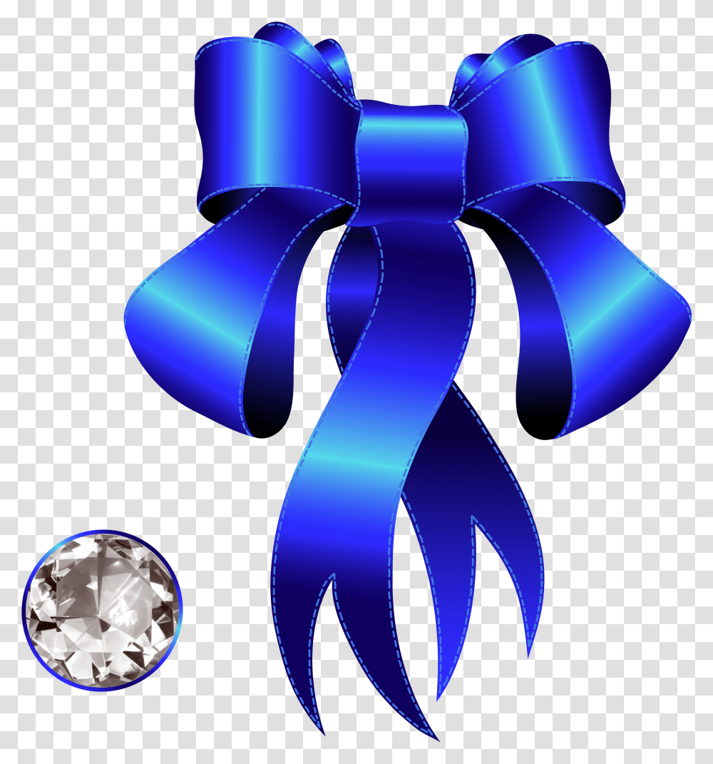 Blue Decorative Bow With Diamond Clipart Background Ribbon Invitation Card, Blow Dryer, Appliance, Hair Drier Transparent Png
