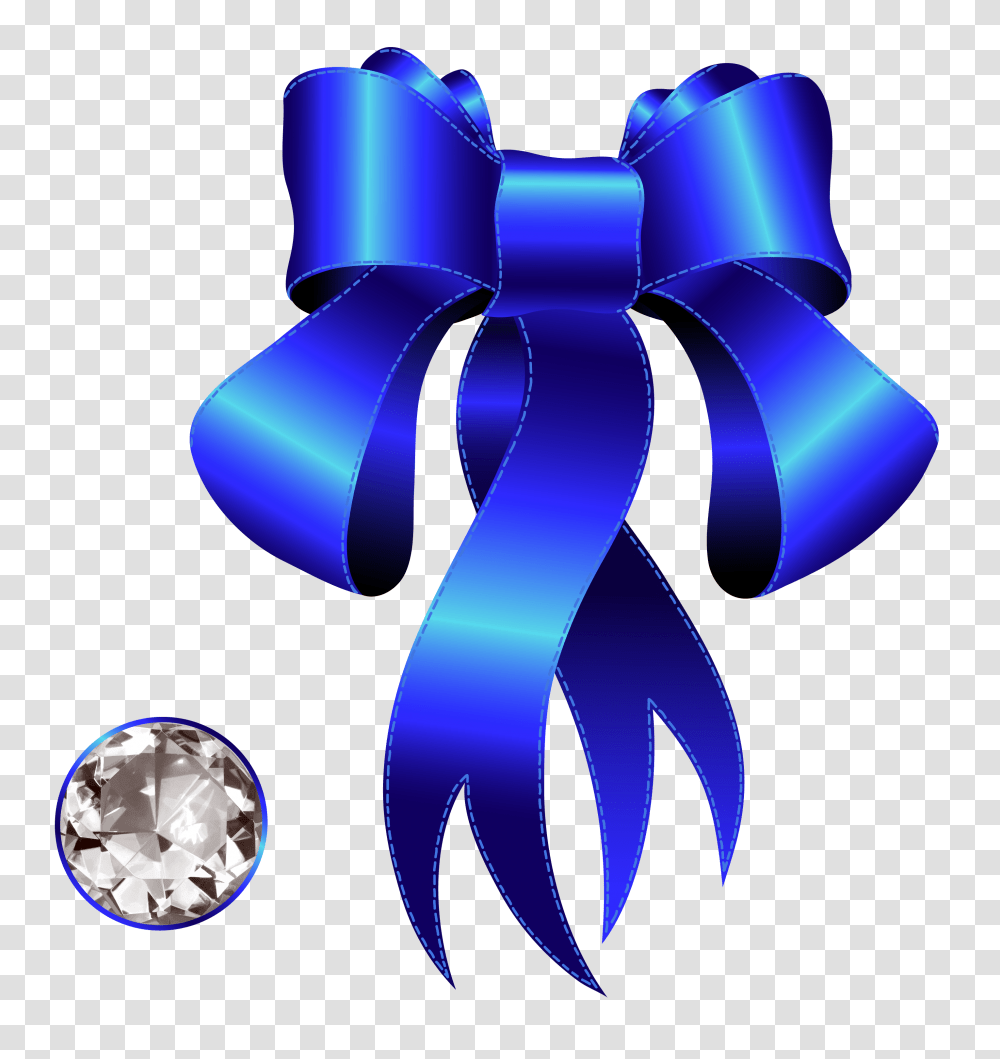 Blue Decorative Bow With Diamond Gallery, Blow Dryer, Appliance, Hair Drier Transparent Png