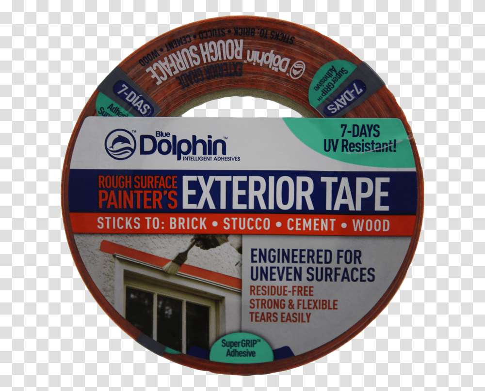 Blue Dolphin Rough Surface Exterior Tape Label, Disk, Dvd Transparent Png