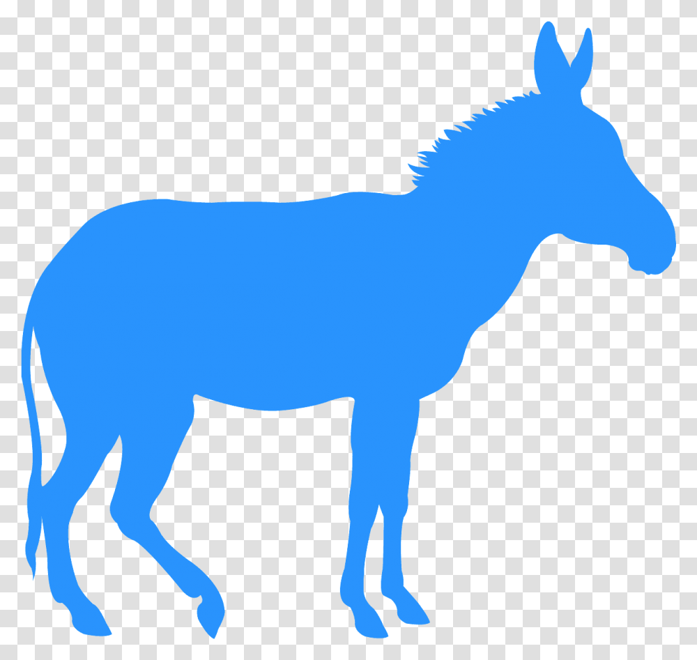 Blue Donkey Silhouette, Mammal, Animal Transparent Png