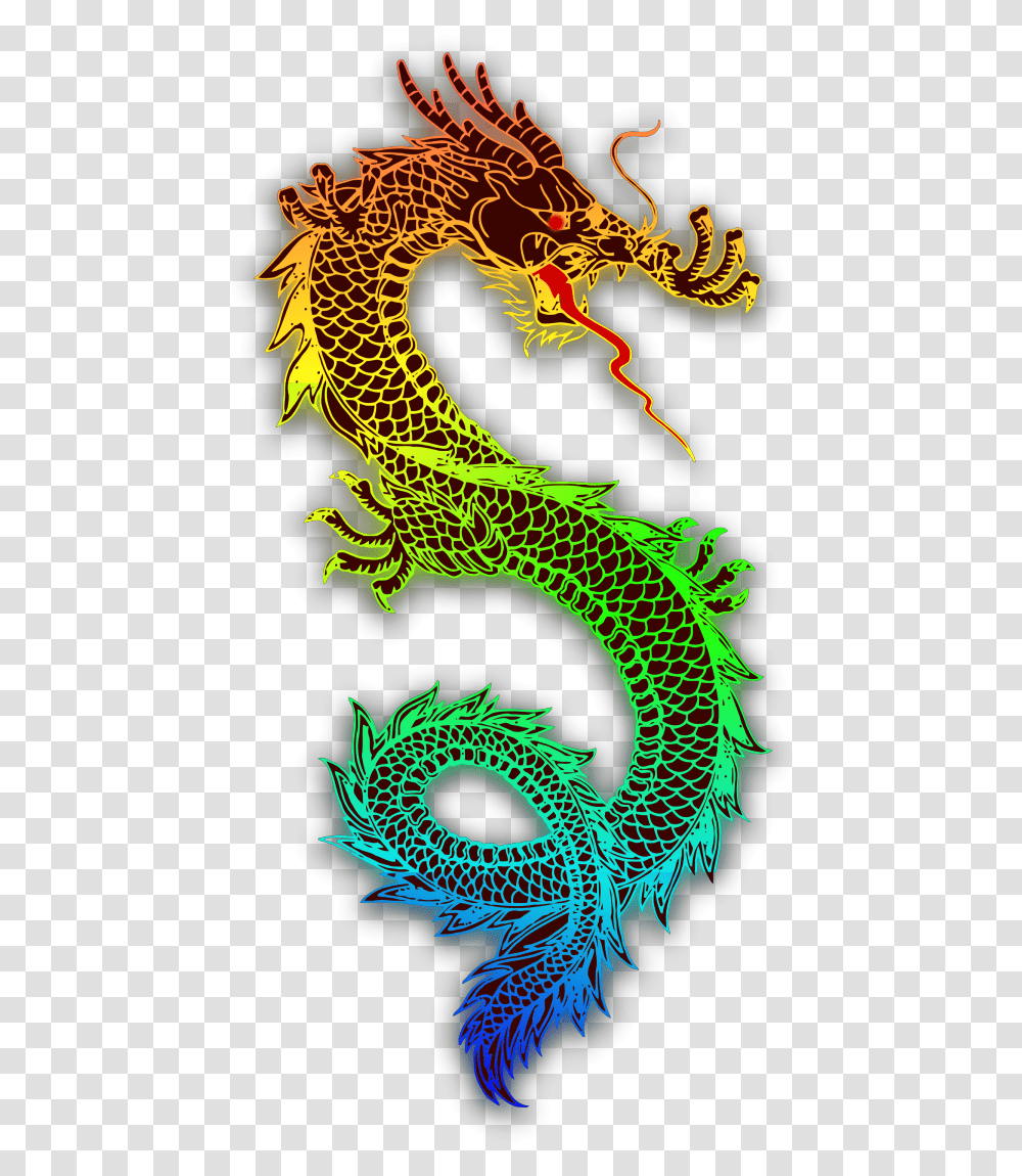 Blue Dragon Svg Clip Art For Web Download Clip Art Rainbow Dragon, Pattern, Fractal, Ornament Transparent Png