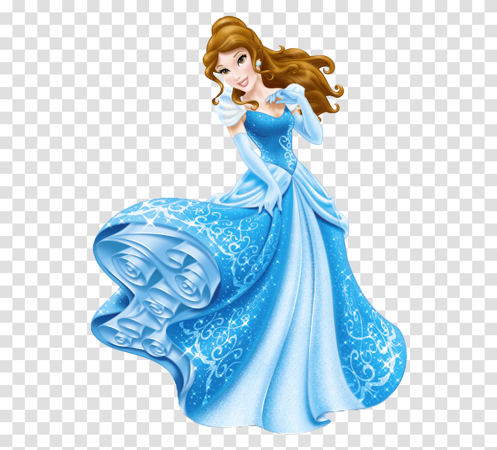 Blue Dress Disney Princess Belle, Figurine, Doll, Toy, Barbie Transparent Png