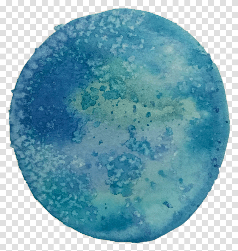 Blue Earth Aesthetic Watercolor Circle Freetoedit Logo Watercolor Earth, Moon, Outer Space, Night, Astronomy Transparent Png