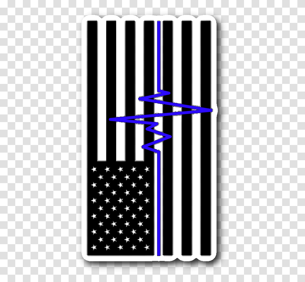 Blue Ekg Thin Blue Line Flag Sticker, Prison, Alphabet Transparent Png