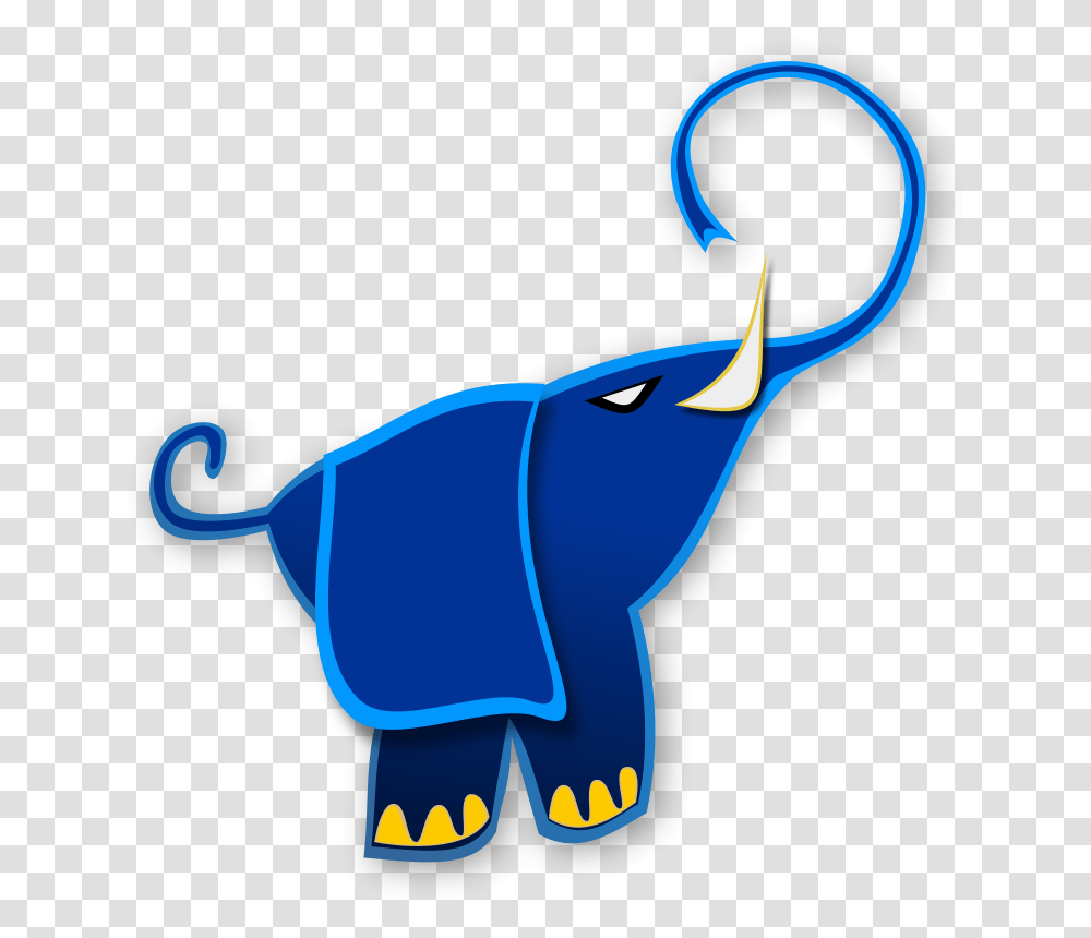 Blue Elephant, Animal, Mammal, Sea Life, Label Transparent Png