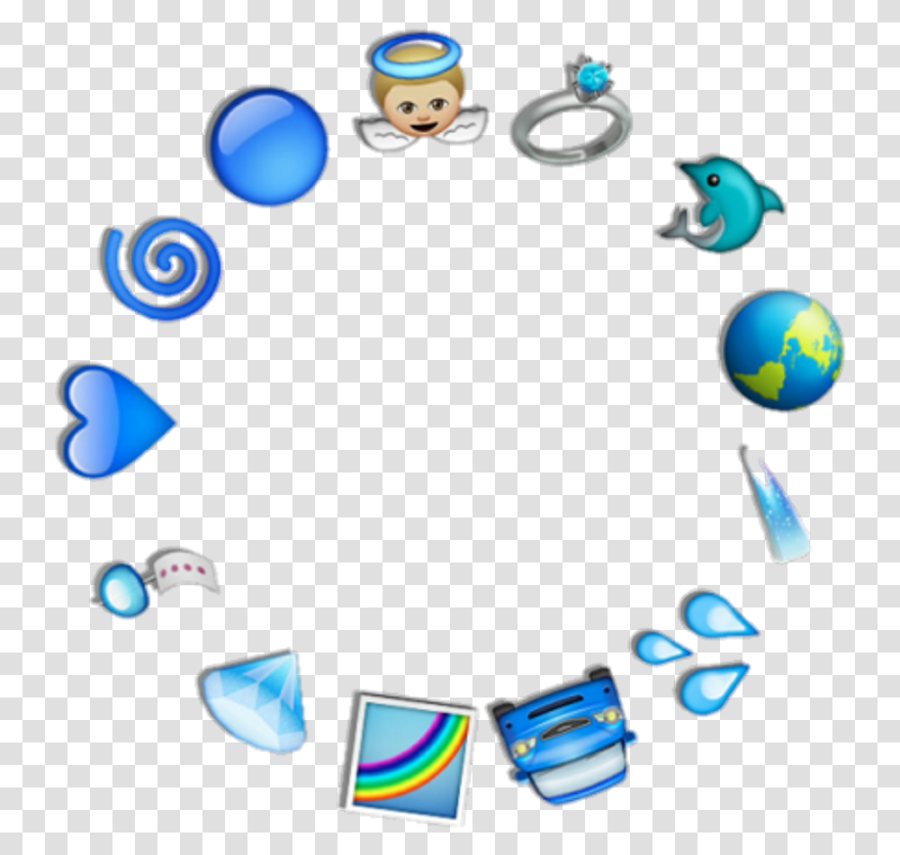Blue Emoji Angel Delphin Rainbow Car Diamond Heart Blue Emoji Background, Accessories, Accessory, Jewelry, Gemstone Transparent Png
