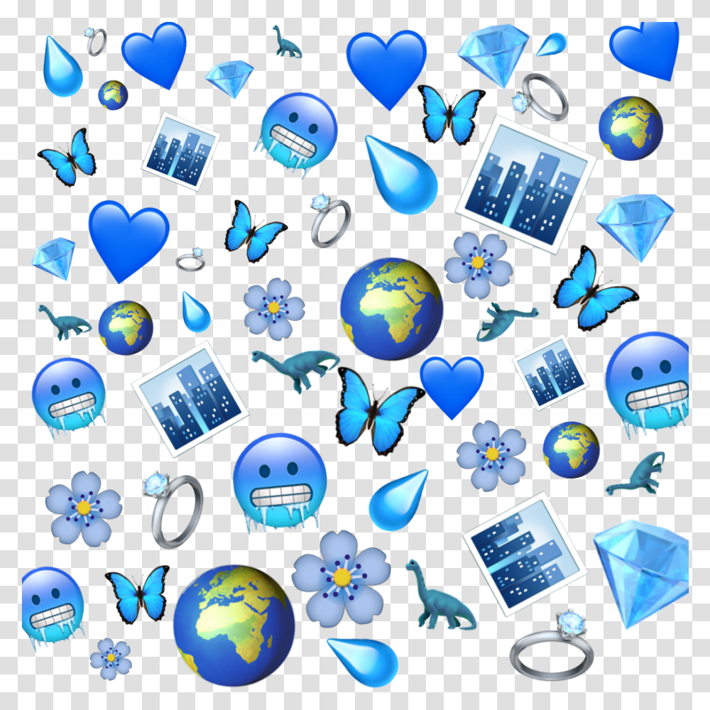 Blue Emoji Background Water Cold Nights Flower Butterfl Cute Blue Emoji Background, Astronomy, Outer Space, Graphics, Art Transparent Png