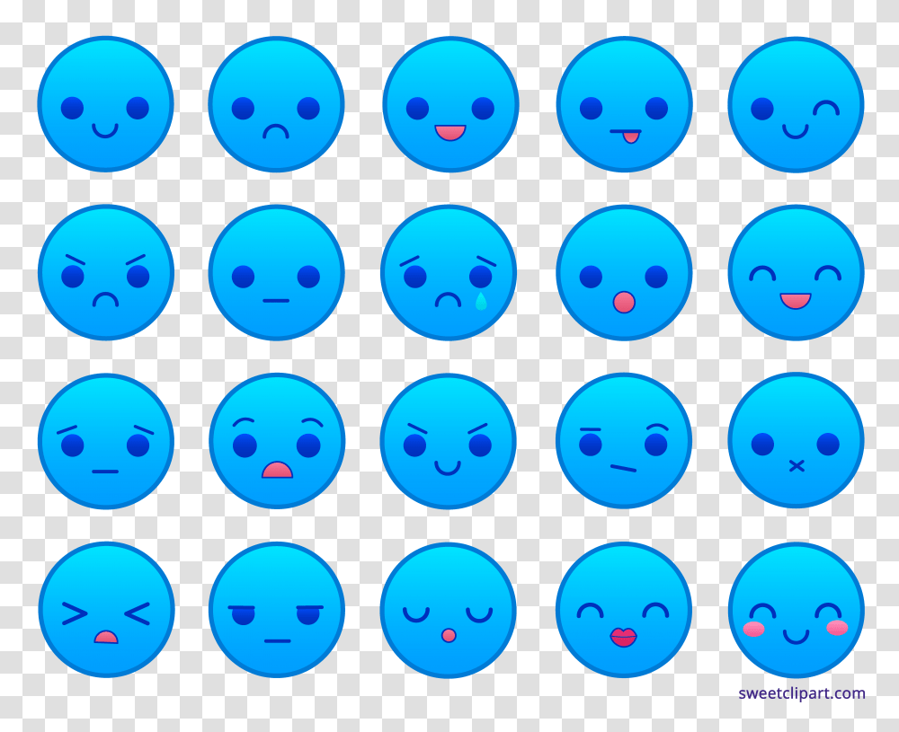 Blue Emoticons Clipart, Pattern, Number Transparent Png