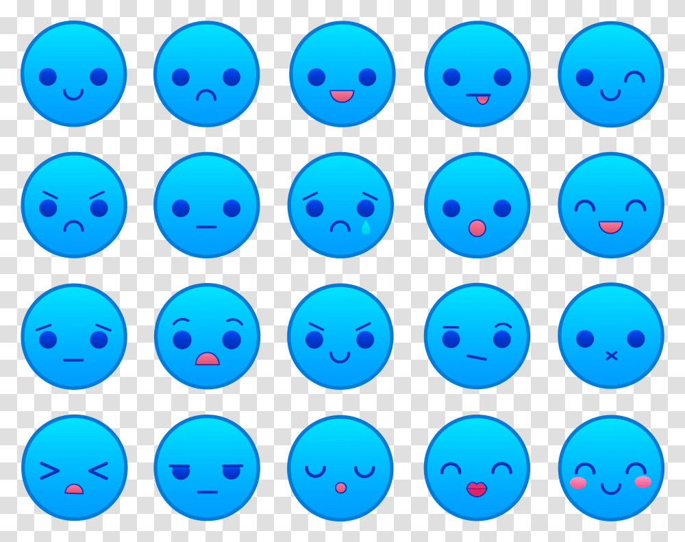 Blue Emoticons Set Emoticon Blue, Number, Pattern Transparent Png